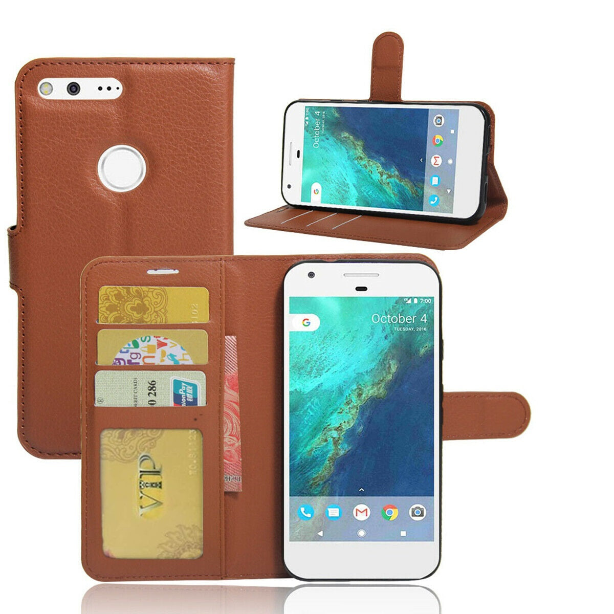 Leather Folio Wallet Case for Google Pixel XL Leather Folio Wallet Case for Google Pixel XL